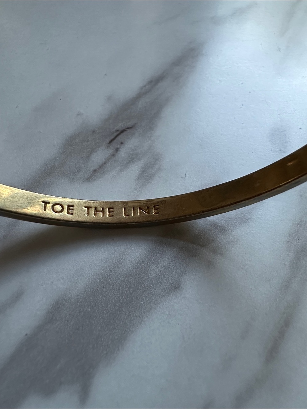kate spade Gold Tone Simple Bangle- Toe the Line - Picture 3 of 4